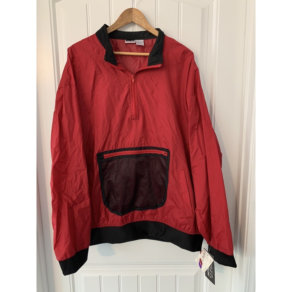 NEW! Vintage 80s 90s Pro spirit Windbreaker Jacket Red Mens Pullover XL 356